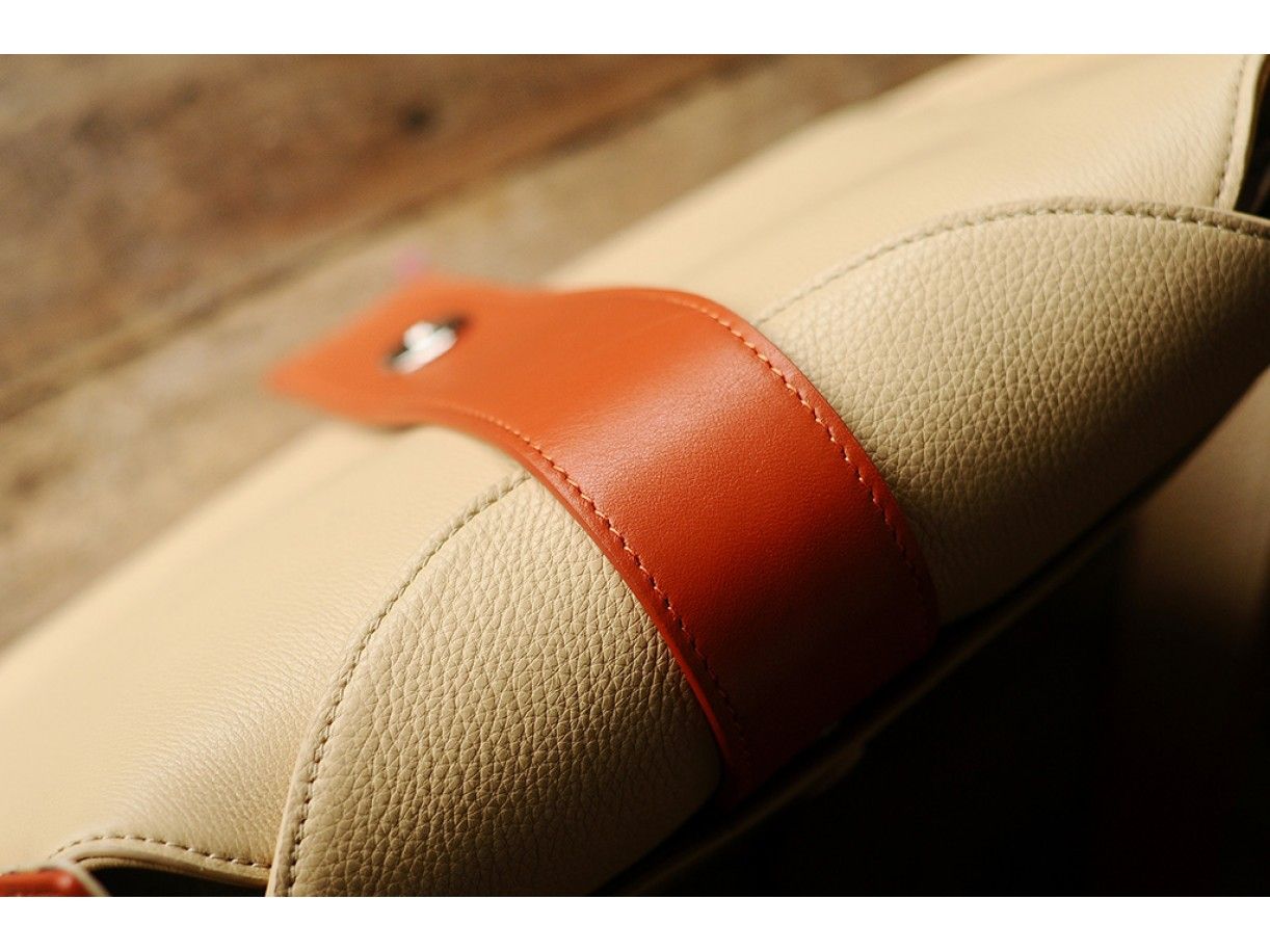 Sassy Crossbody - In Natural Milled Leather - Blue Navy Vs Brown