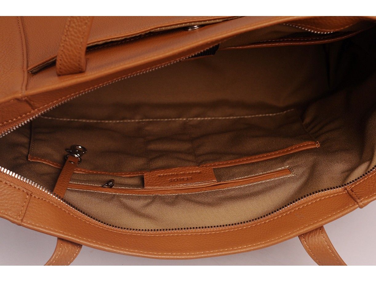Far-Flu Tote - In Natural Milled Leather - Blown