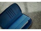 LEWA -Ví nữ da bò thật kéo khóa vòng màu xanh da trời - HZ35-701