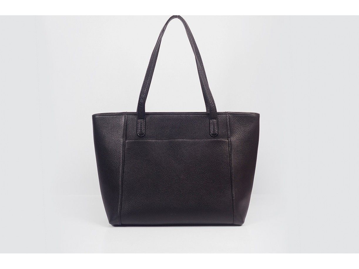 Far-Flu Tote - In Natural Milled Leather - Black