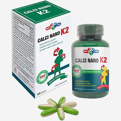 Thực phẩm chức năng Calci Nano K2 Softgels - tăng chiều cao, bổ sung canxi và vitamin D hàng ngày