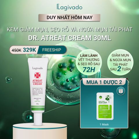 Kem trị mụn, ngăn ngừa thâm sẹo và ngừa mụn tái phát Hàn Quốc Lagivado Dr. Atreat Cream 30 ml