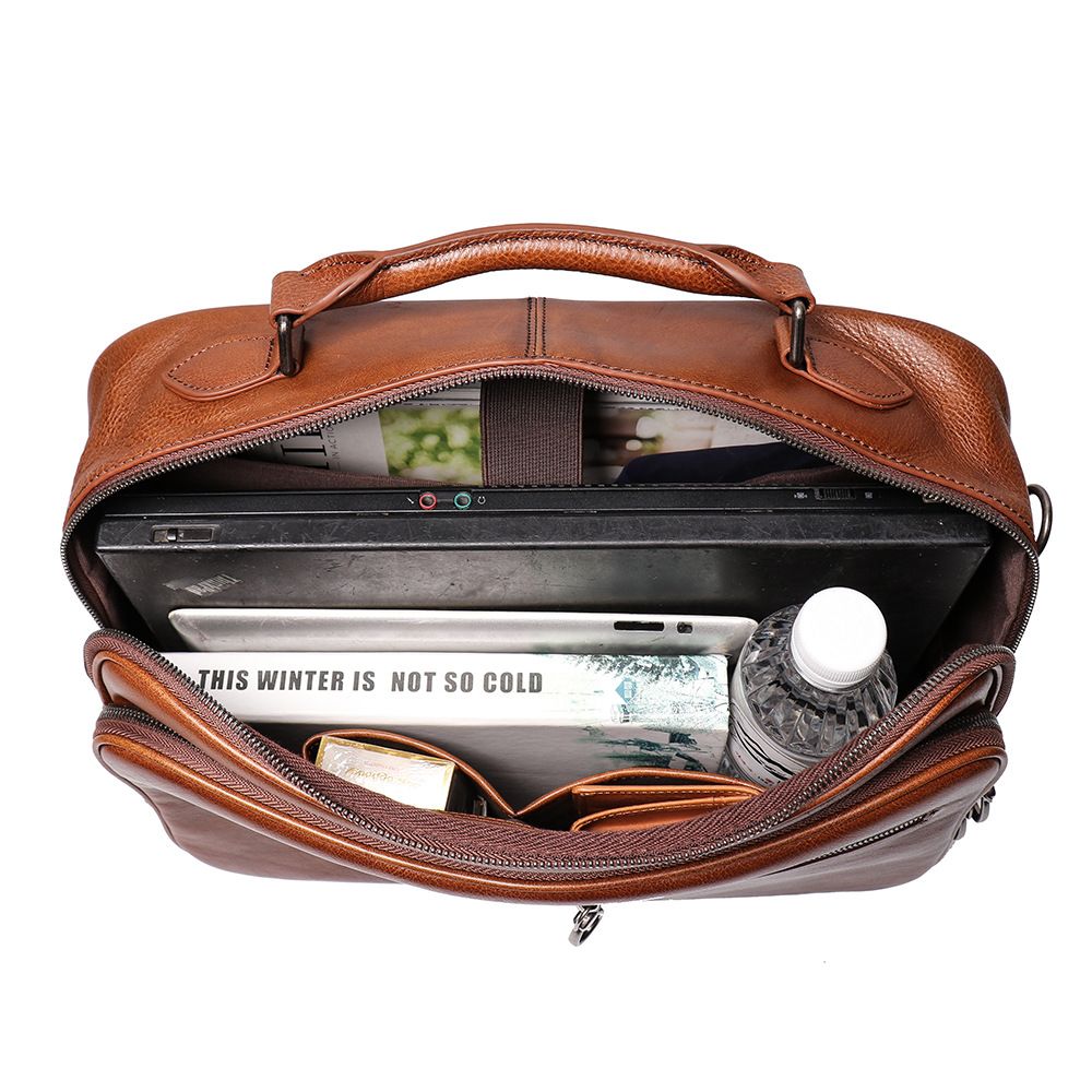 Túi Da Bò VEG Nhập Khẩu Đeo Chéo & Xách Tay Đựng Laptop Classic SBM193
