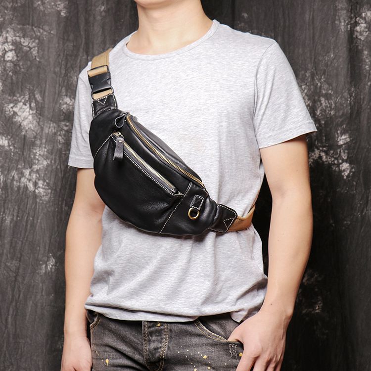 Túi da bò thật đeo chéo ngực đa năng Berry & Ken SBM141