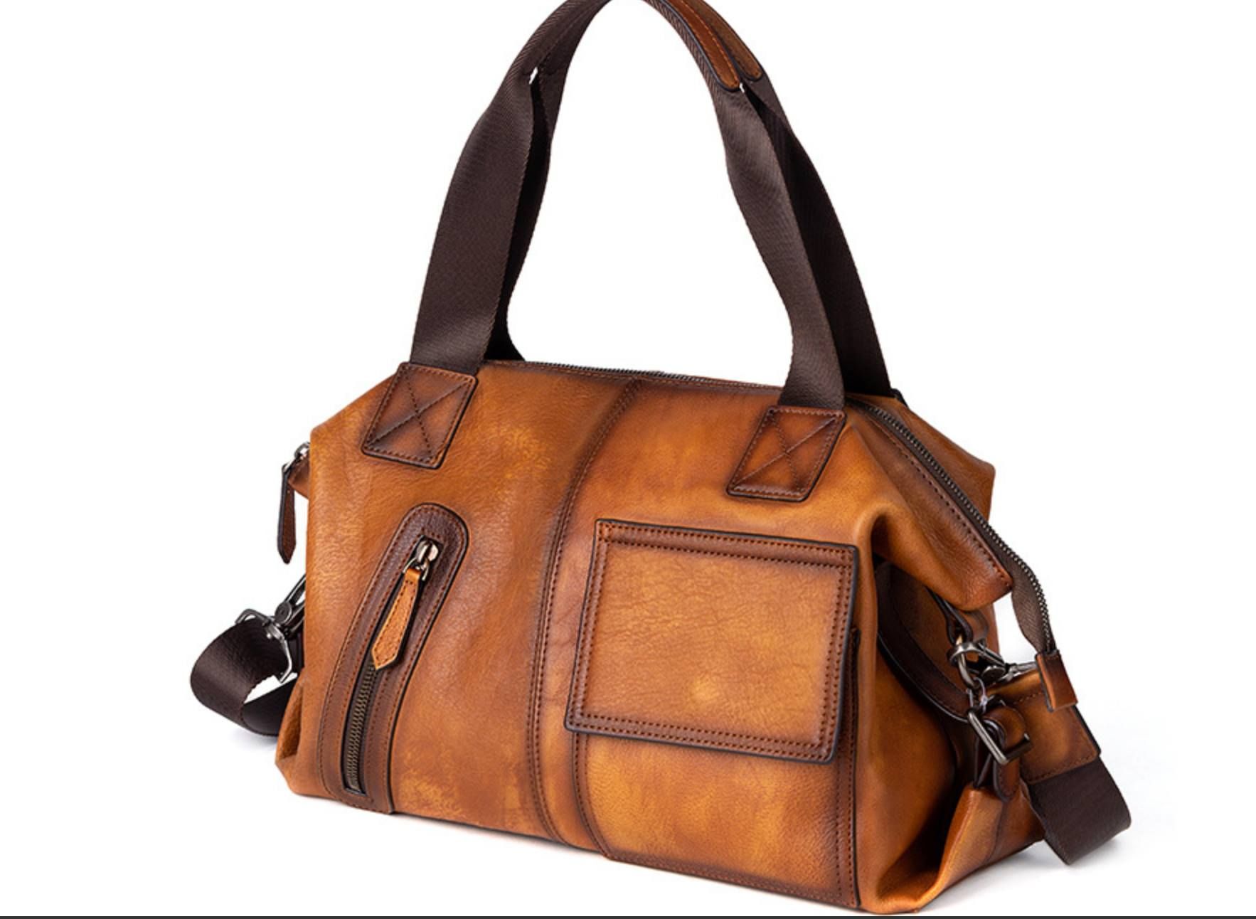 Túi Du Lịch Cá Nhân Da Bò VEG Patina Ý Nhập Khẩu TBL260