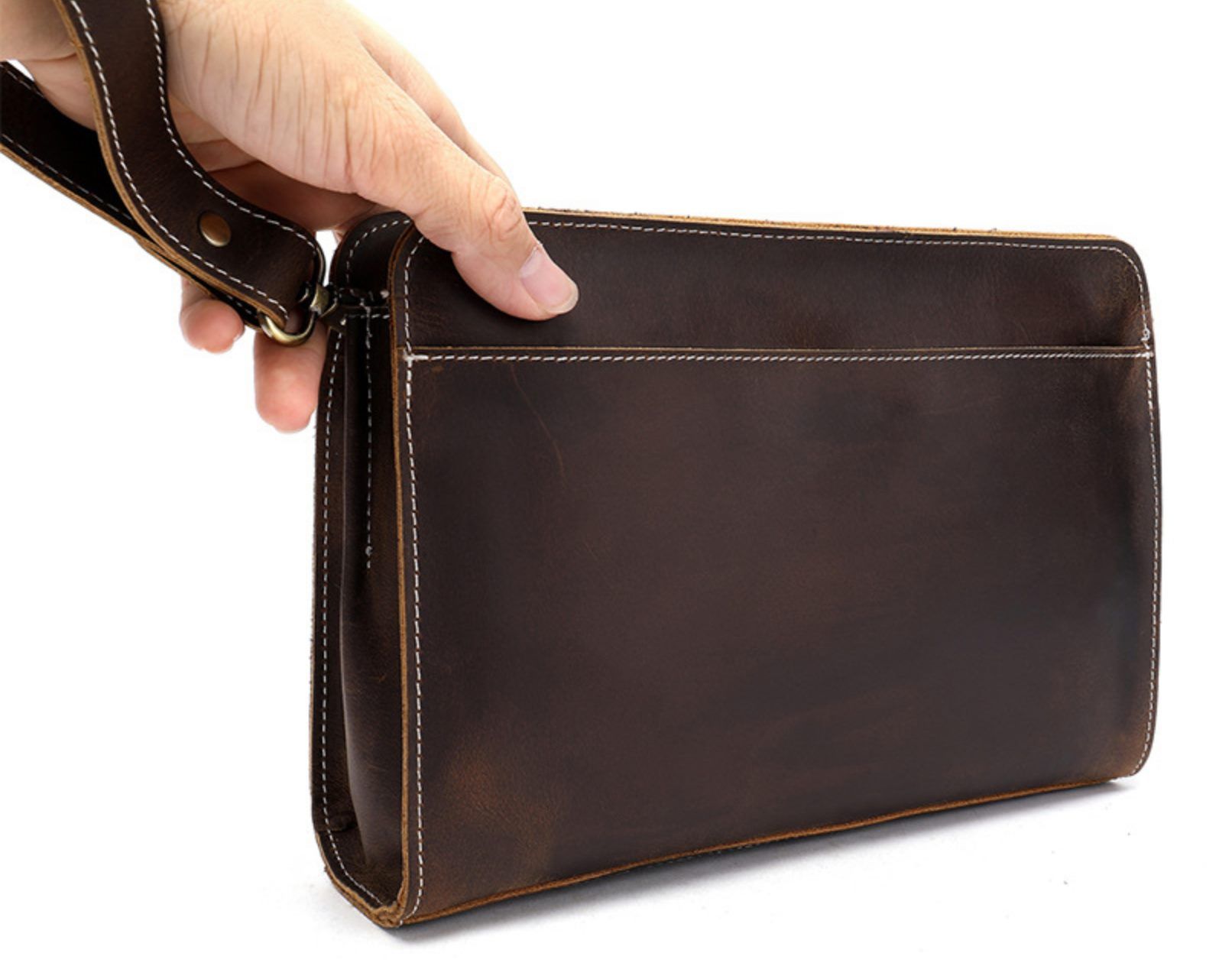 Ví Cầm Tay CLUTCH Nam Da Bò Sáp Nhập Khẩu CLH269