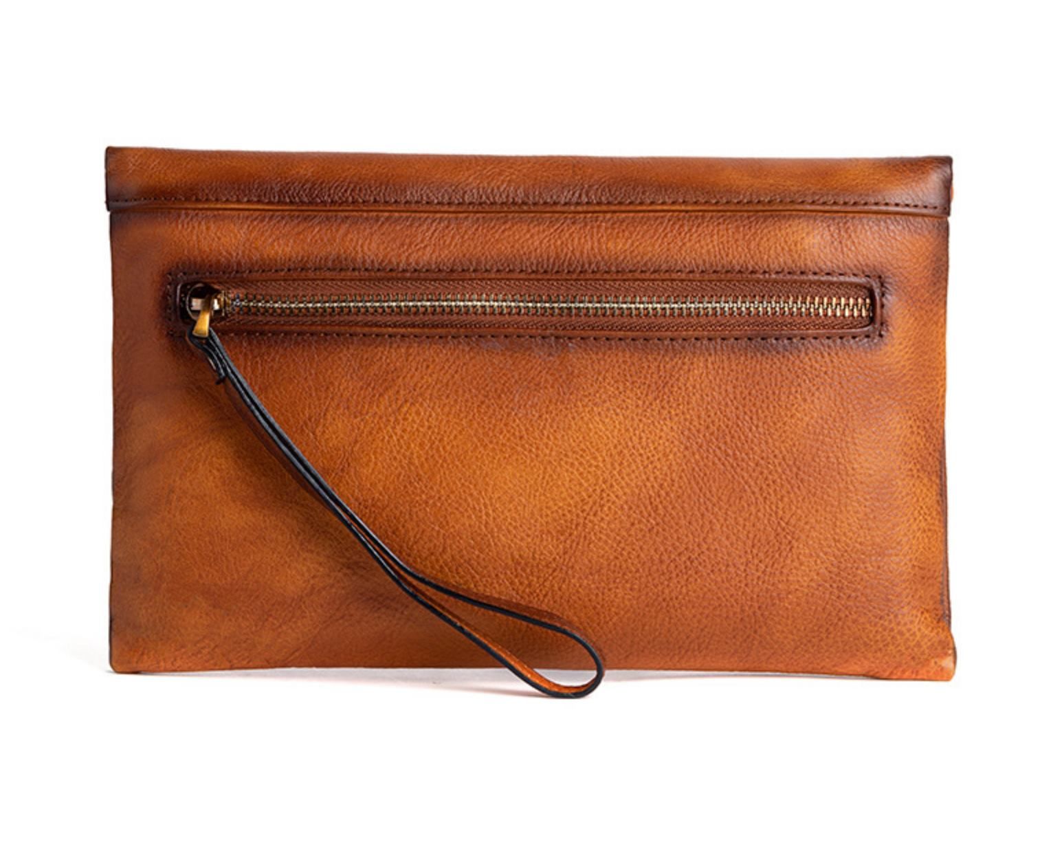 Ví Cầm Tay CLUTCH Nam Da Bò VEG Patina Ý Nhập Khẩu CLH283