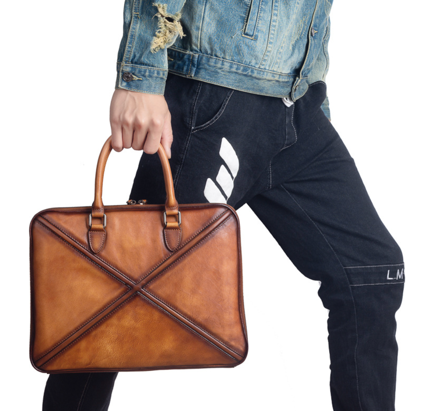 Cặp Da Bò VEG Italy Cao Cấp Xách Tay Đựng Laptop & Hồ Sơ Bussiness Men SBM243