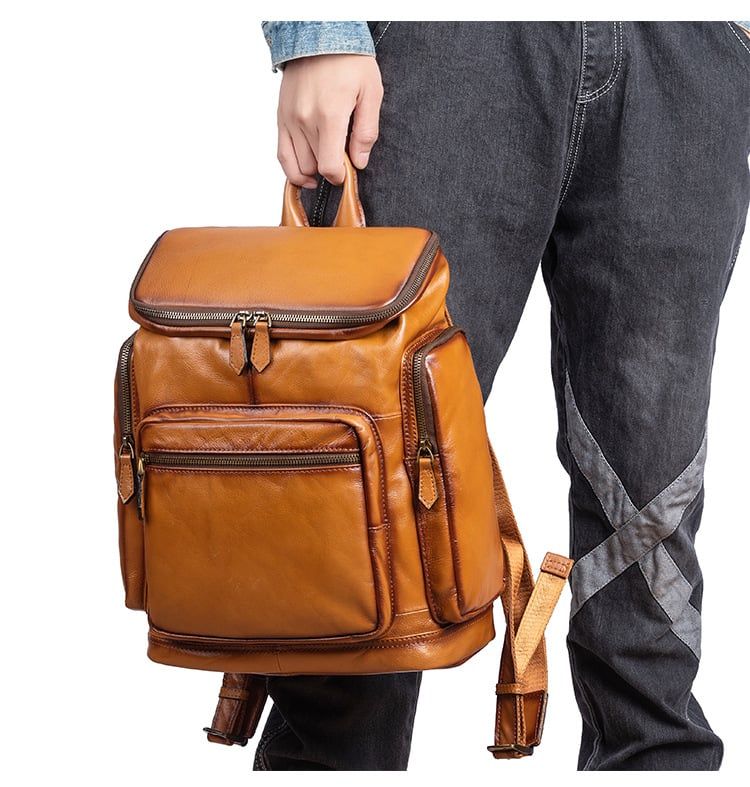 Balo Da Bò Thật RETRO Đựng Laptop & Du Lịch Đa Chức Năng BPL369