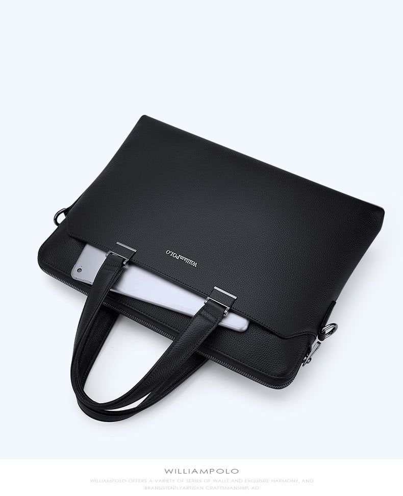 Cặp Da Doanh Nhân Da Thật Cao Cấp Đựng Laptop & Hồ Sơ William Polo SBM360