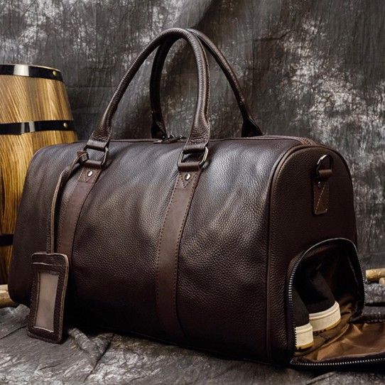 Túi Du Lịch Đa Năng Da Bò Thật Nhập Khẩu Có Ngăn Chứa Giầy TBL192