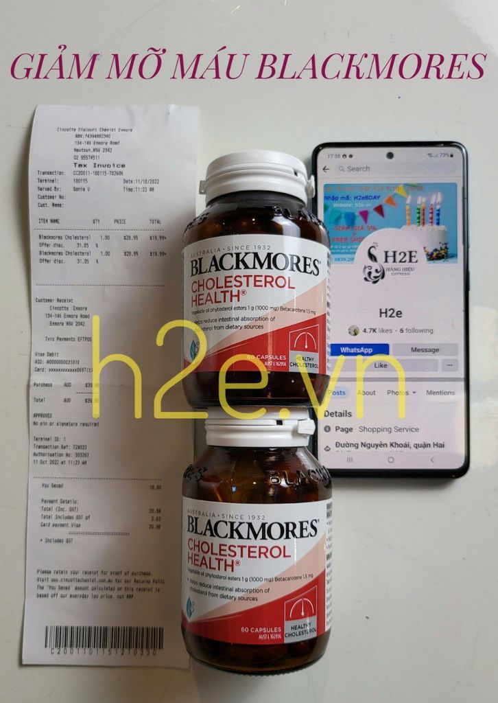 Viên Uống Blackmores Cholesterol Health Hỗ Trợ Giảm Mỡ Máu của Úc 60 viên