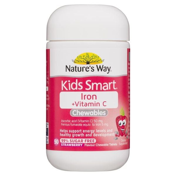 Kẹo hỗ trợ bổ sung sắt và vitamin C cho bé Nature’s Way Kids Smart Iron + Vitamin C của Úc 50 viên