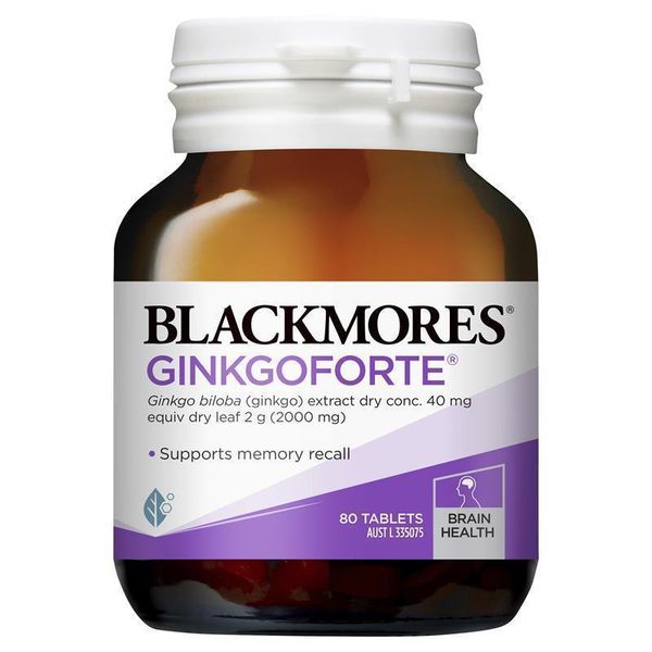Viên uống hỗ trợ bổ não Blackmores Ginkgo Forte của Úc 80 viên