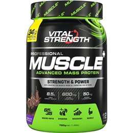 Vital Strength Muscle Advanced Mass Protein - Bột Protein tăng cơ Vị vani Lọ 720g