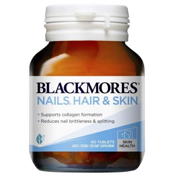 Viên uống hỗ trợ đẹp da, tóc, móng Blackmores Nails Hair & Skin của Úc 60 viên