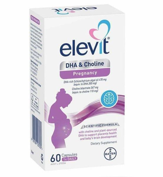Viên uống bổ sung DHA & Choline cho phụ nữ mang thai Elevit DHA & Choline Pregnancy của Úc 60 viên