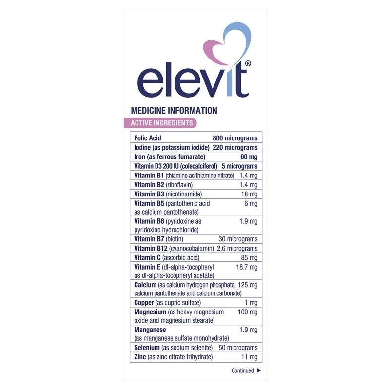 Elevit - Vitamin Tổng Hợp Cho Phụ Nữ Mang Thai Và Cho Con Bú 100 Viên