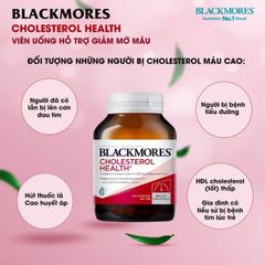 Viên Uống Blackmores Cholesterol Health Hỗ Trợ Giảm Mỡ Máu của Úc 60 viên