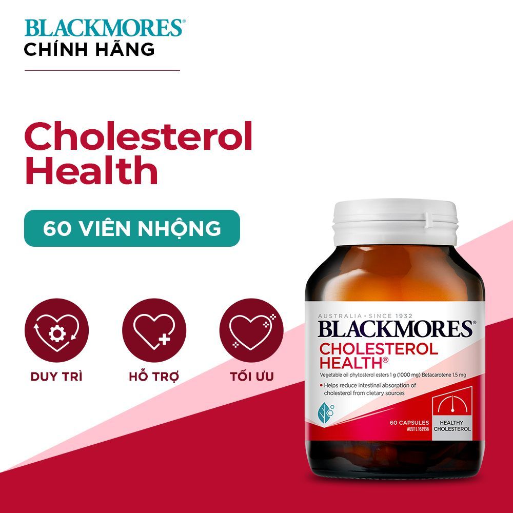 Viên Uống Blackmores Cholesterol Health Hỗ Trợ Giảm Mỡ Máu của Úc 60 viên