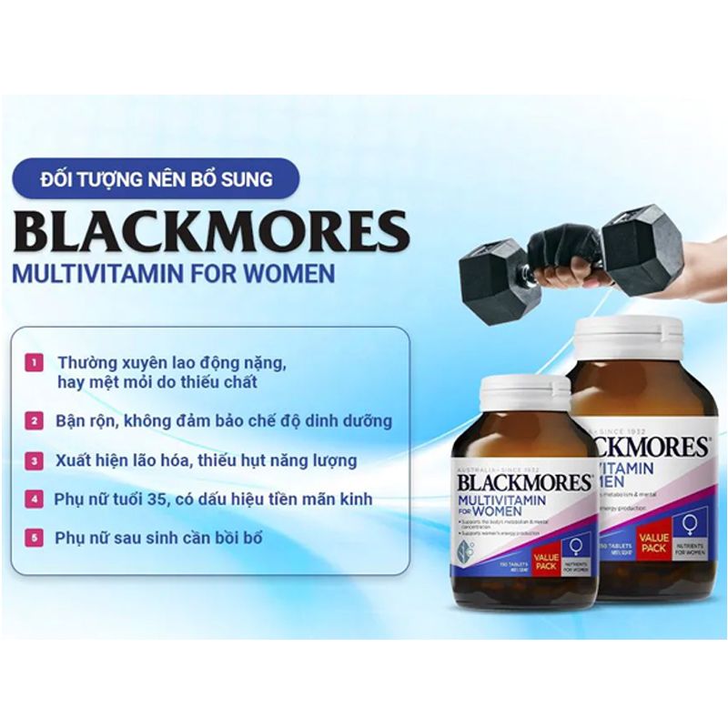 Vitamin tổng hợp cho phụ nữ Blackmores Multivitamin For Women của Úc 150 viên