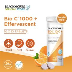 Viên sủi hỗ trợ tăng đề kháng Blackmores Bio C 1000 + Effervescent của Úc lọ 10 viên