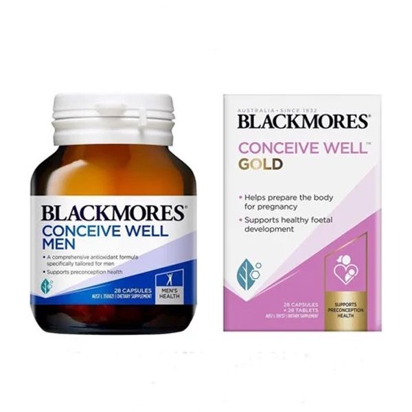 Combo hai hộp viên uống Blackmores hỗ trợ thụ thai cho cặp vợ chồng của Úc