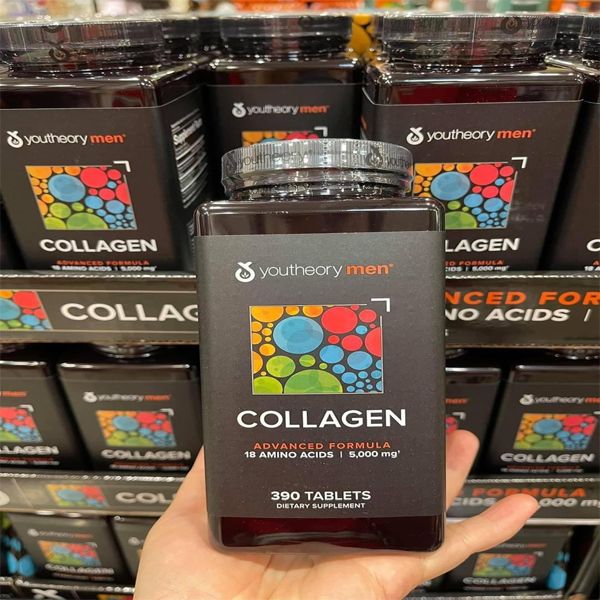 Viên uống collagen cho nam Youtheory Men Collagen Type 1, 2 & 3 của Mỹ 390 viên
