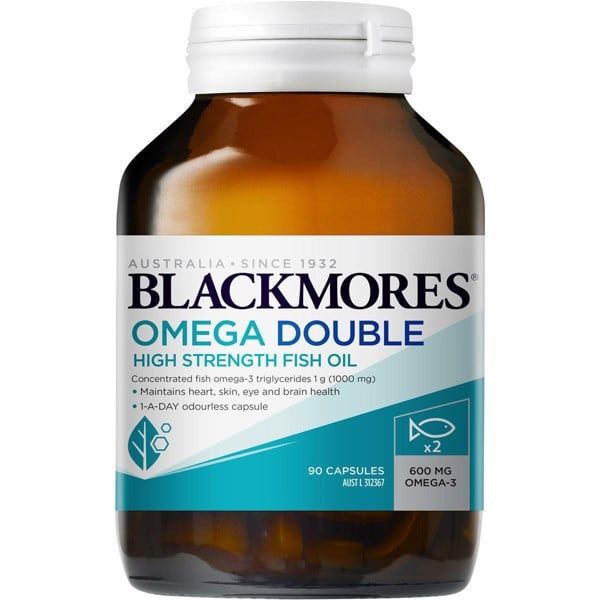 Dầu cá hàm lượng cao Blackmores Omega Double High Strength Fish Oil của Úc 90 viên