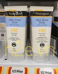 Kem chống nắng cho da mặt Neutrogena Ultra Sheer Face Lotion Sunscreen SPF 50+ 88ml