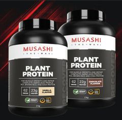 Bột Protein Thực Vật Musashi Plant Protein Vị Socola Úc Lọ 2kg
