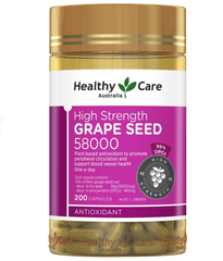 Tinh chất hạt nho hỗ trợ bổ máu Healthy Care Grape Seed 58000 của Úc 200 viên