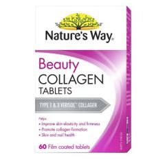 Viên uống hỗ trợ đẹp da Nature's Way Beauty Collagen Tablet của Úc 60 viên