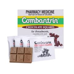 Kẹo tẩy giun vị socola Combantrin Chocolate Squares của Úc 24 miếng