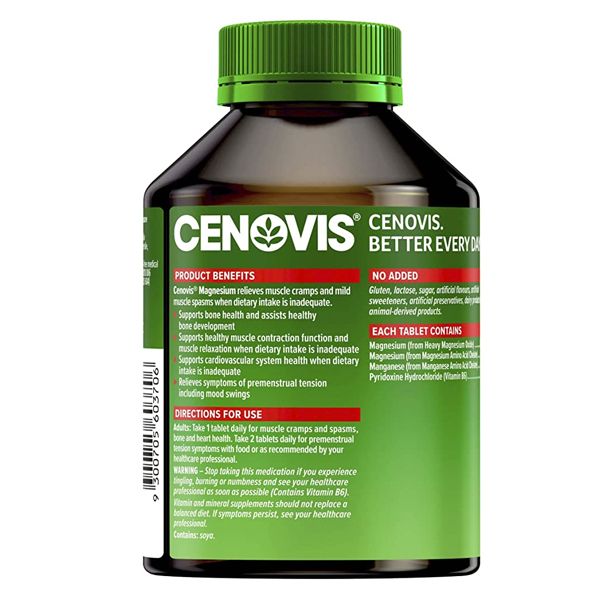 Viên uống bổ sung Magie Cenovis Magnesium của Úc 120 viên