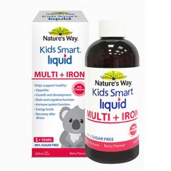 Siro bổ sung sắt và vitamin tổng hợp cho bé Nature's Way Kids Smart Liquid Multi + Iron của Úc 200ml