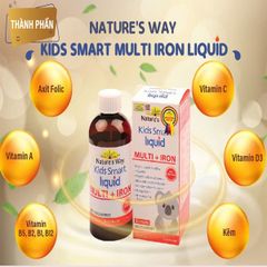 Siro bổ sung sắt và vitamin tổng hợp cho bé Nature's Way Kids Smart Liquid Multi + Iron của Úc 200ml