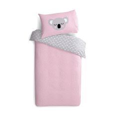 Bộ chăn bông trần và vỏ gối cho trẻ Pink Koala