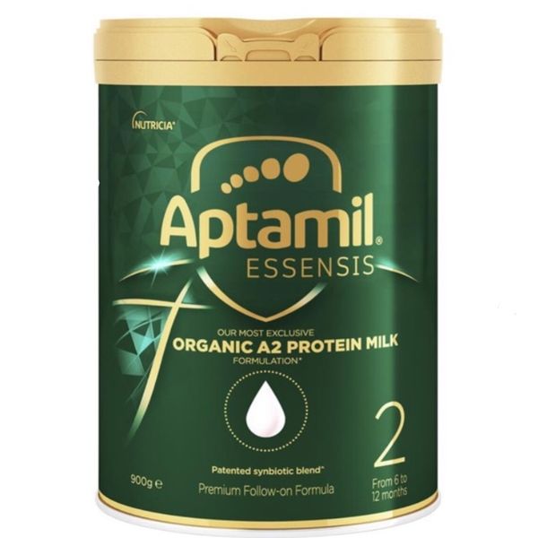 Sữa công thức hữu cơ số 2 Aptamil Essensis Organic A2 Protein Milk Premium Follow-On Formula 900g cho bé từ 6-12 tháng tuổi của Úc