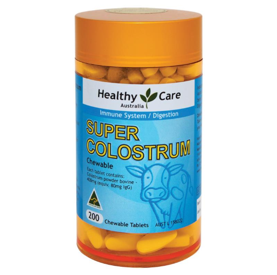 Viên nhai sữa bò non Healthy Care Super Colostrum 400mg của Úc 200 viên