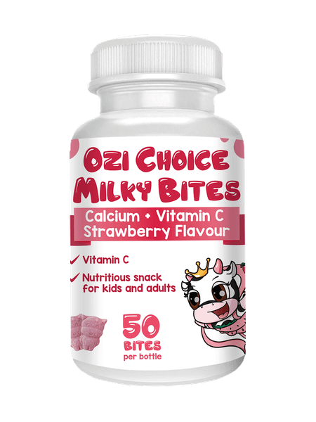 Ozi Choice Calcium + Vitamin C - Viên Nhai Kẹo Sữa Canxi & Vitamin C Lọ 50 Viên