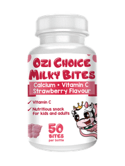 Ozi Choice Calcium + Vitamin C - Viên Nhai Kẹo Sữa Canxi & Vitamin C Lọ 50 Viên