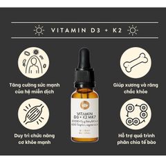 Vitamin hỗ trợ tăng chiều cao, chống còi xương cho bé Sunday Natural Vitamin D3 K2 MK7 200IE của Đức 20ml