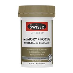 Viên uống tăng cường trí nhớ sự tập trung Swisse Ultiboost Memory + Focus của Úc 50 viên