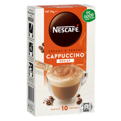 Nescafe Cappuccino Decaf - Cafe Pha Sẵn Hộp 10 gói