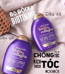 Bộ dầu gội xả Biotin Collagen hỗ trợ giảm rụng và kích thích mọc tóc 385ml