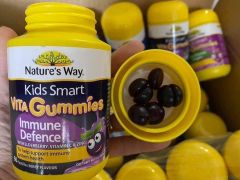 Kẹo dẻo hỗ trợ tăng miễn dịch cho bé Nature’s Way Kids Smart Vita Gummies Immune Defence của Úc 60 viên