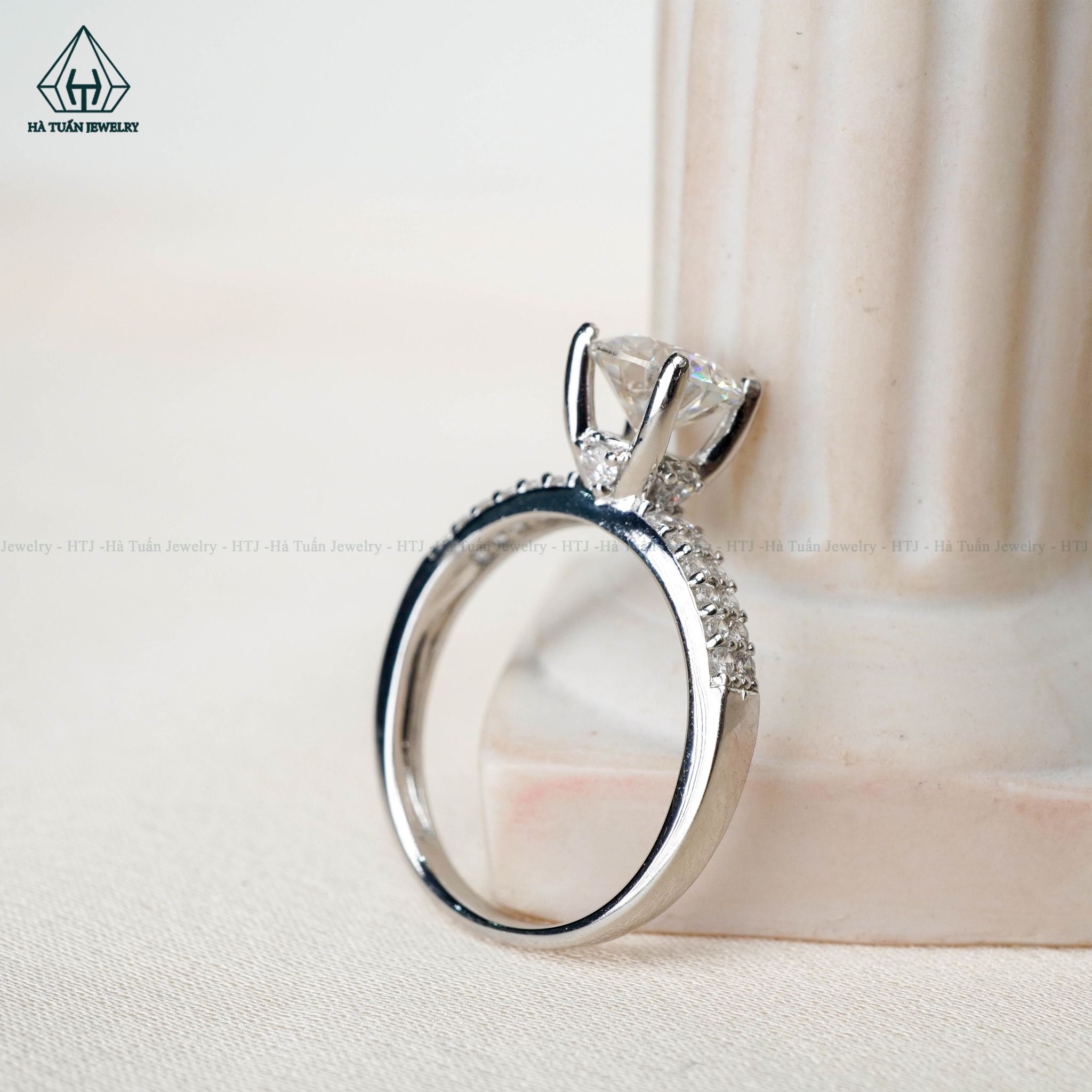 RX384 6.5mm Nhẫn nữ đai 2 hàng tấm