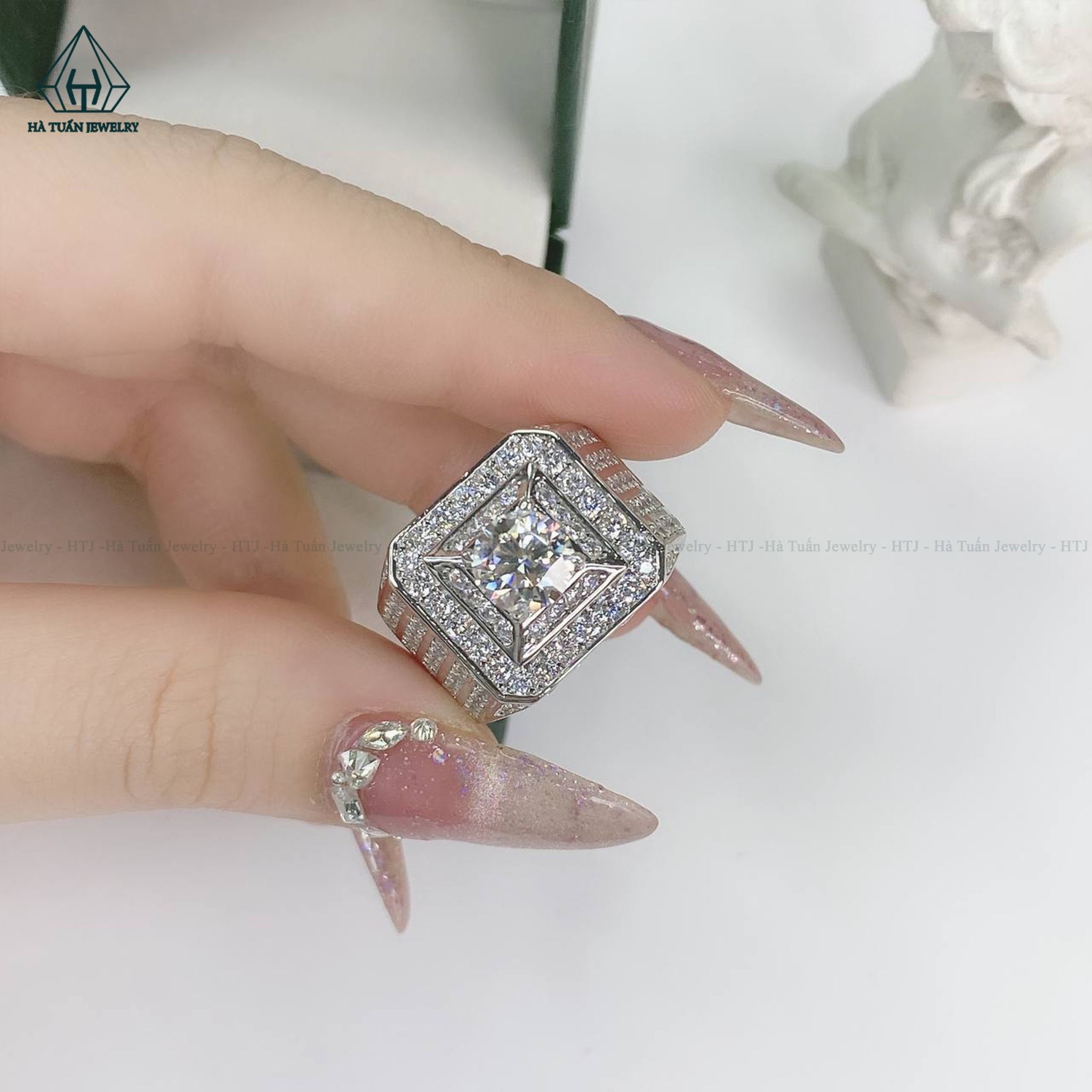 RMX150 7.2mm Nhẫn nam viền vuông