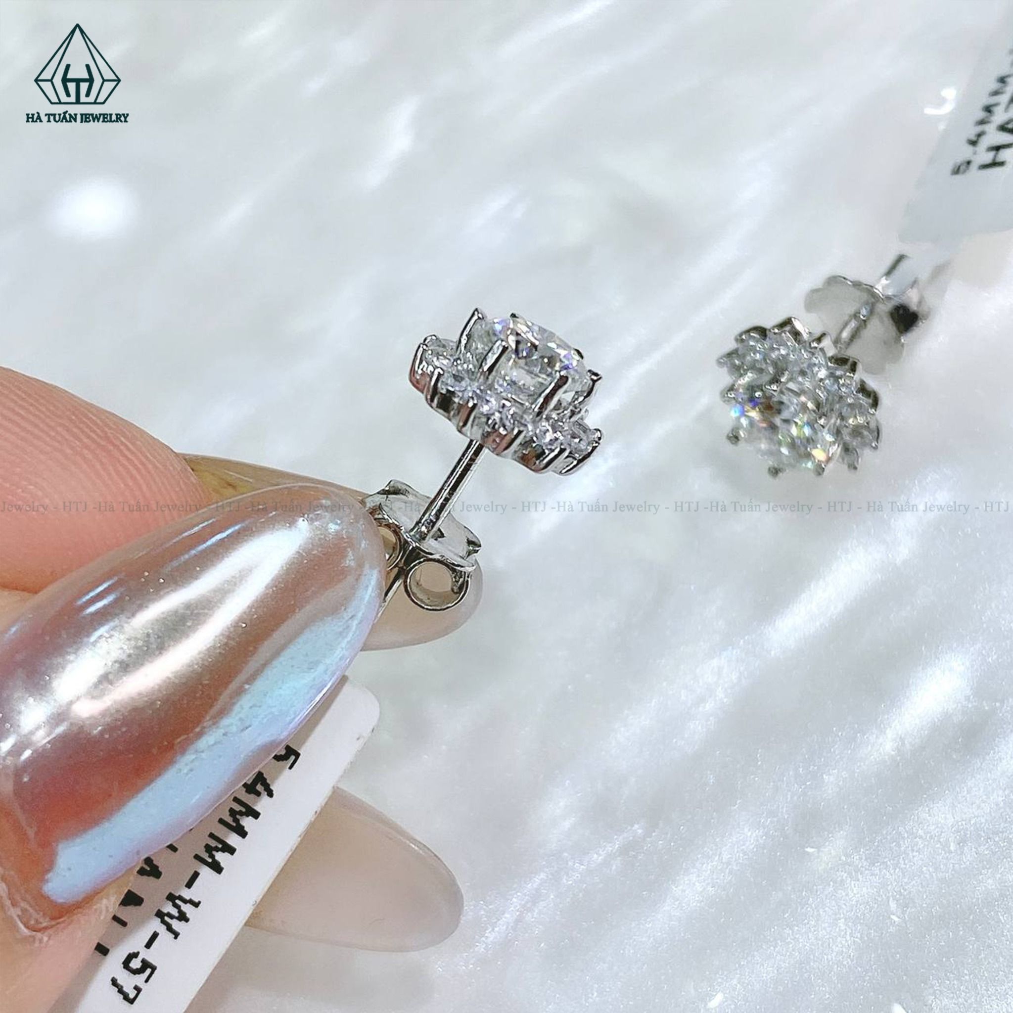 EX254 5.4mm Bông tai 12 cánh nhọn chuôi đẩy